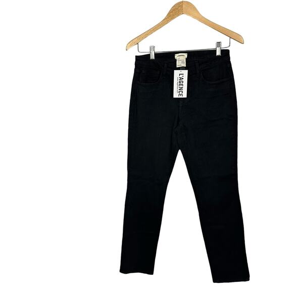NWT L’AGENCE Black Cotton Blend Skinny Mid Rise Jeans Classic Everyday Size 25 - Picture 5 of 9